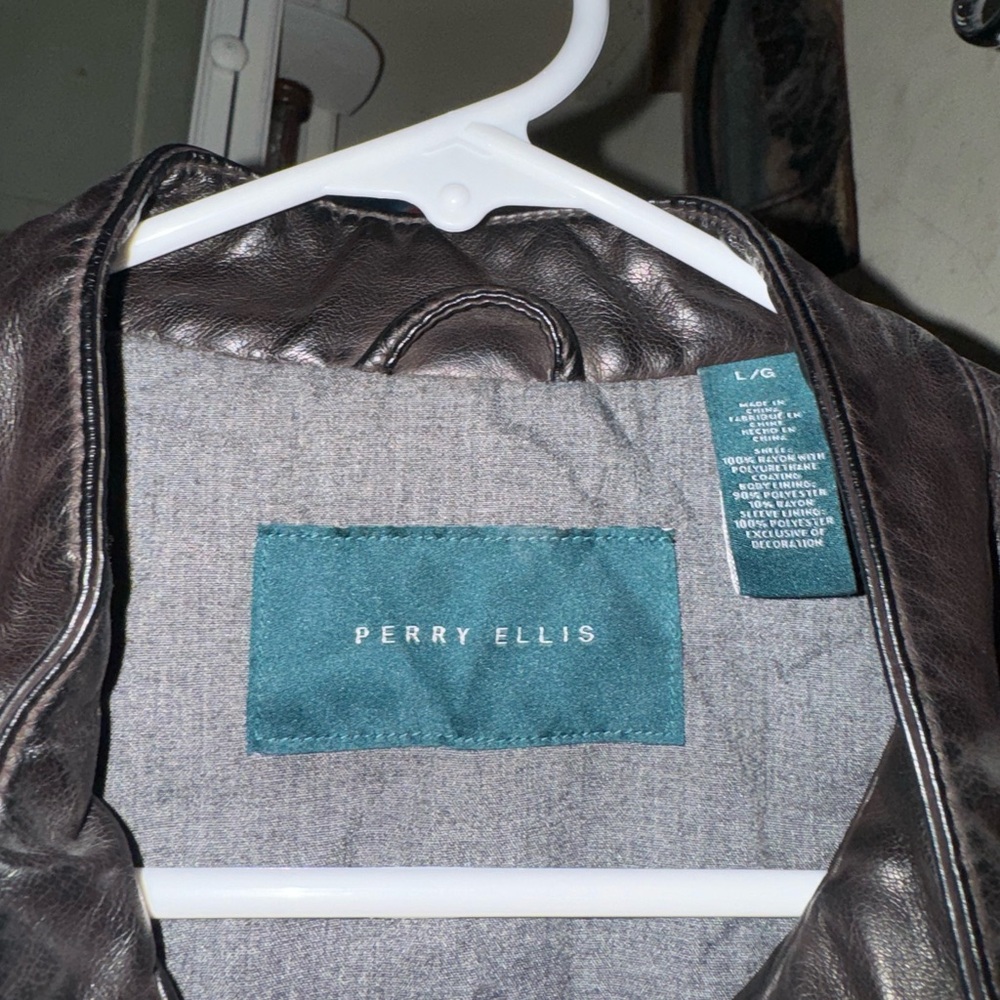 Perry Ellis Leather Jacket - Picture 2 of 2